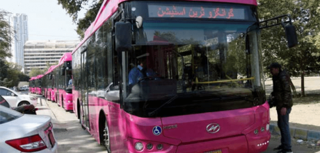 Karachi pink bus