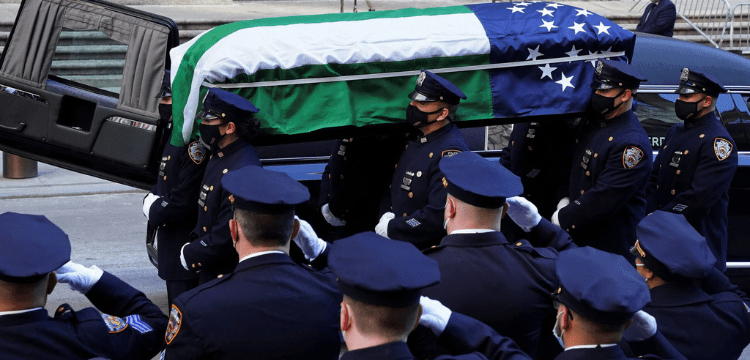 NYPD officer is buried with full respects.