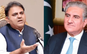 Fawad Chaudhry, Shah Mahmood Qureshi booked for offensive speeches in Lahore.