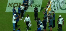 Aleem Dar receives guard of honour