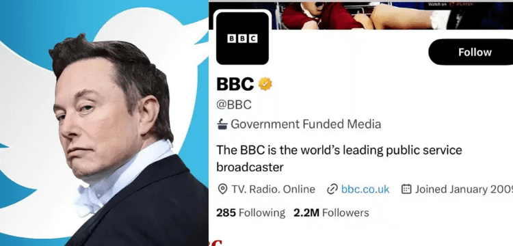 BBC twitter handle as government funded media