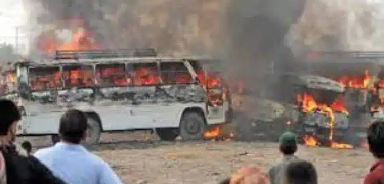 Massive Fire Erupts In Islamabad Bus Shed