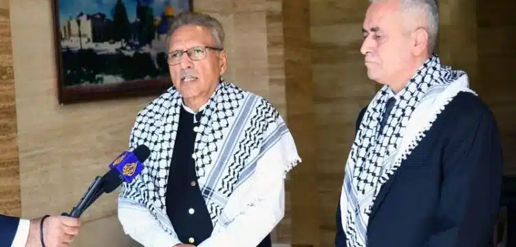 President Visits Palestinian Embassy Amidst Pakistan's Gaza Aid