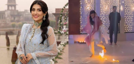 Ayeza Khan Narrowly Escapes Fire During Jaan-e-Jahan Shoot