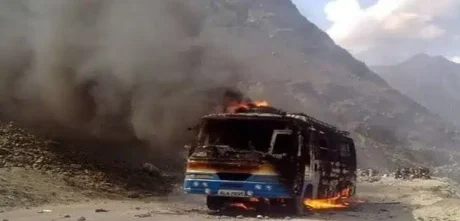 Chilas Bus Fire From Gunfire Kills 8, Injures 16