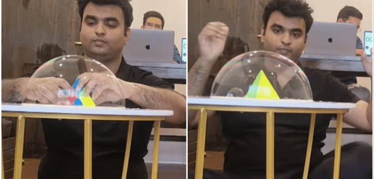 Man sets Guinness Record Spinning puzzle In Bubble