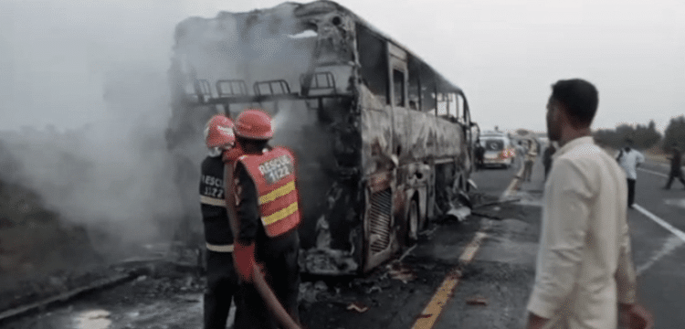 Bus Travelling From Karachi To Quetta Catches Fire, Resulting In Two Fatalities