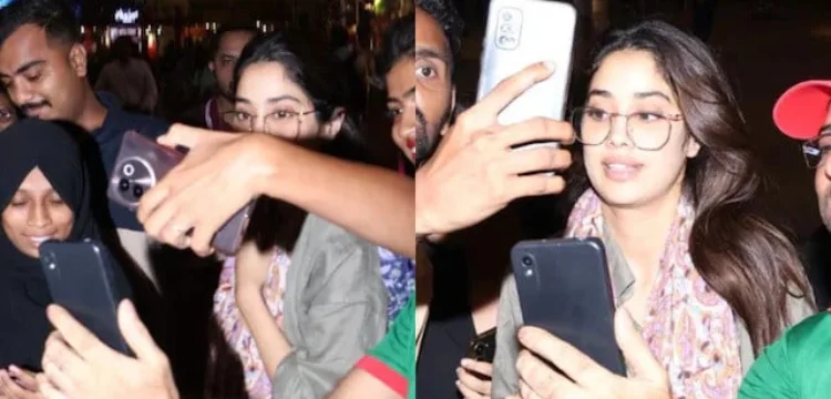 Janhvi Kapoor Feels Uncomfortable as Fans Crowd Her for Selfies