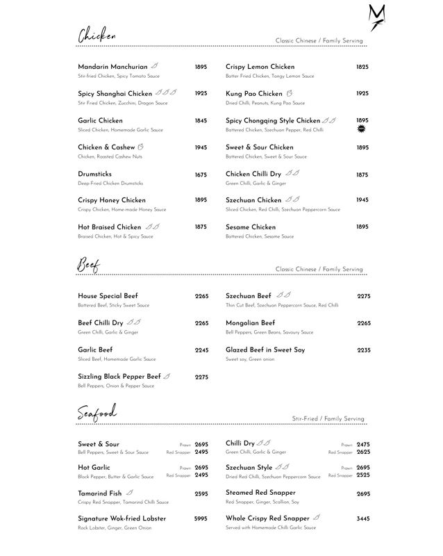 Mandarin Kitchen Menu 1