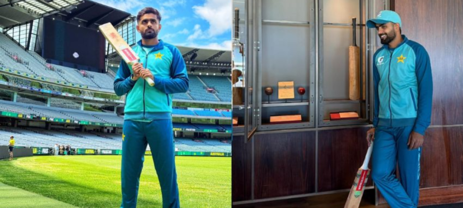 Babar Azam's Bat Displayed at Melbourne Cricket Ground's Iconic Long Room