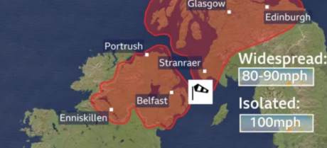 Red warnings issued as Storm Éowyn approaches the UK and Ireland