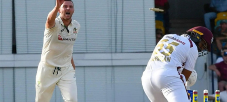 Hazlewood Stars as Australia Crushes West Indies by 159 Runs in First Test