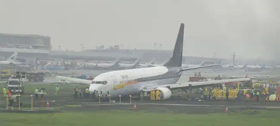 Air India Plane Slips Off Mumbai Runway During Heavy Rainstorm