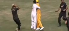 Fan Rushes onto Field to Embrace Babar Azam during ZalmiExhibition Match