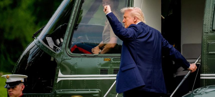 Man Accused of Aiming Laser Pointer at Trump’s Helicopter