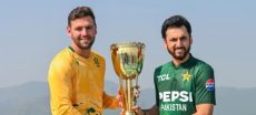 Pakistan, South Africa Captains Reveal T20 Series Trophy in Islamabad