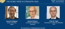 Kitagawa, Robson and Yaghi Win 2025 Nobel Prize in Chemistry