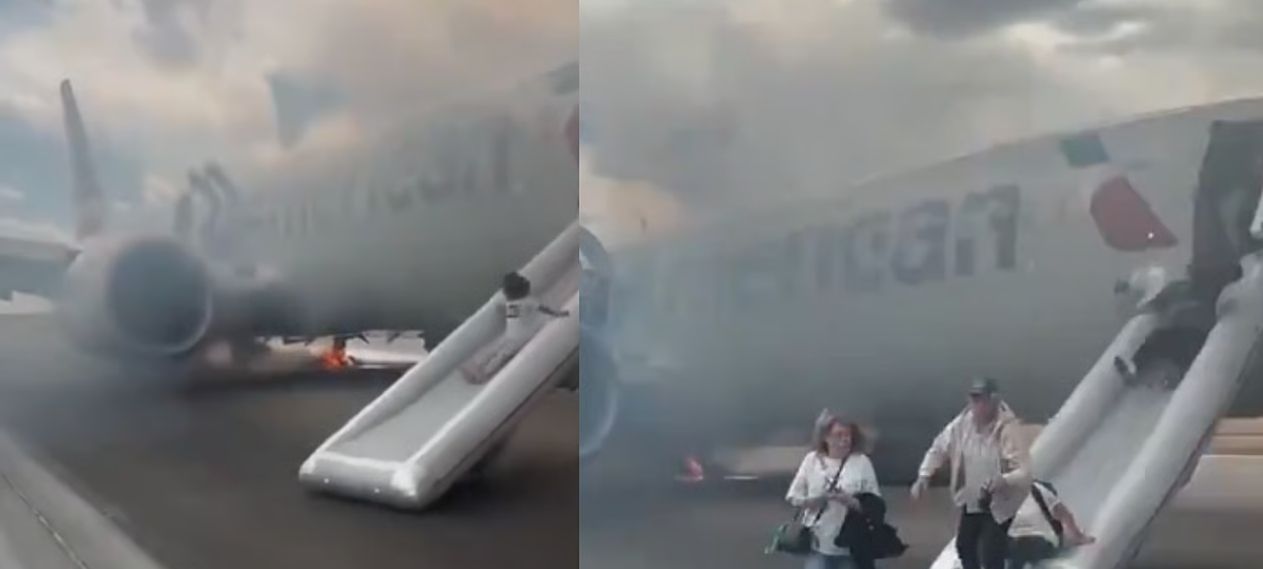 Fire Erupts Near Plane, Passengers Evacuated