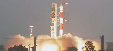Indian rocket launch loses control