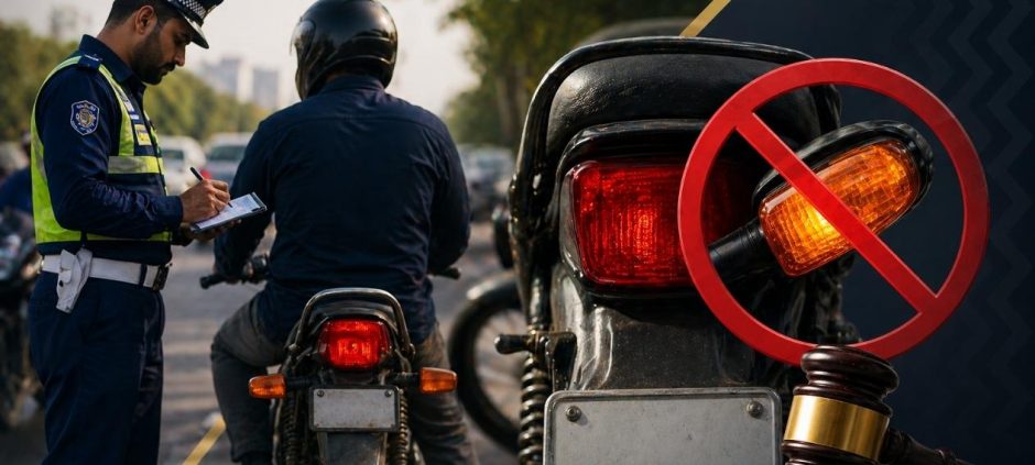 New Fine Imposed on Motorcycles Without Indicators in Pakistan