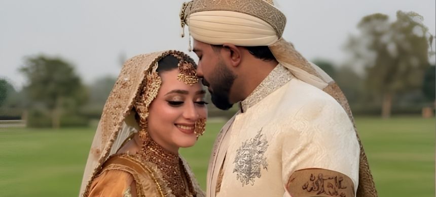 Momina Iqbal Stuns Fans With Dreamy Golden Nikah Look