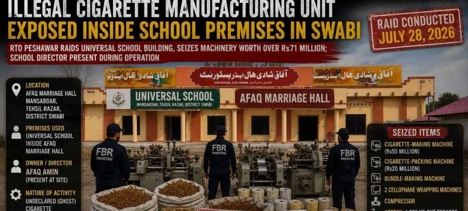 Illegal Cigarette Manufacturing Unit Exposed Inside School Premises in Swabi (3)