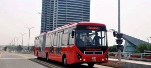 Metro Bus Partially Suspended in Rawalpindi and Islamabad